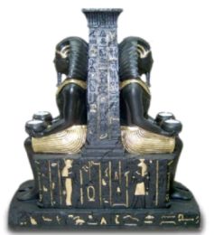 Pharaoh on throne with candle holder black 60 cm
