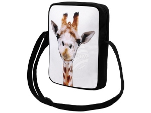 Messenger Bag Kurier Tasche Giraffe wei/braun