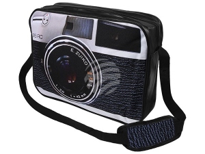 Messenger Bag Motif Camera black/white