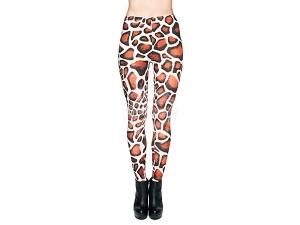 Damen Motiv Leggings Design Giraffe Farbe weiss
