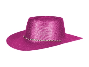 Cowboyhut glitzernd fuchsia