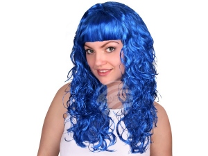 Wig curly blue
