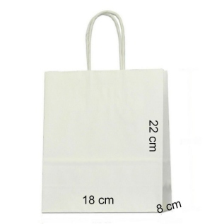 Bolsa de papel blanca 180+80x220mm 300 piezas