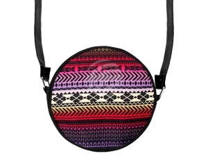 Runde Motiv-Handtasche Aztekenmuster