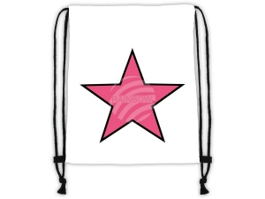 Turnbeutel Gymsac Design weiss Stern pink/schwarz