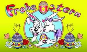 Fahne Ostern weie Hasen