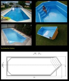 Swimming pool GFK model Esperanza 10,00x3,50x1,55m
