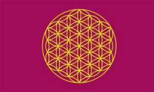 Flag Flower of life purple