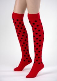Over knee socks ladybird
