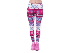 Ladies motive Leggings Design Aztecs color white