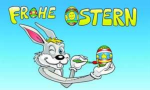 Fahne Frohe Ostern Hasenkopf