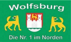 Fahne Wolfsburg die Nr. 1 im Norden