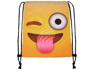 Gym bag Gymsac Emoticon grins cheeky yellow/whit/pink