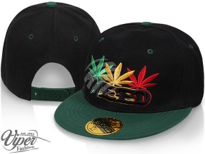 Snapback Flatbrim Cap Rainbow Weed