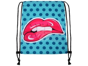 Turnbeutel Gymsac Design Hot Lips trkis/rot