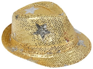 Trilby hat with stars yellow
