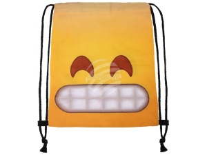 Turnbeutel Gymsac Design Emoticon grins gelb/weiss