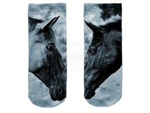 Motiv-Socken wei Pferde