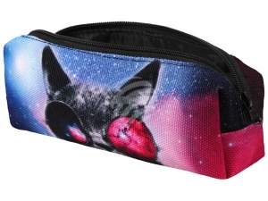 Pencil Case Federmppchen Design Katze mit Brille