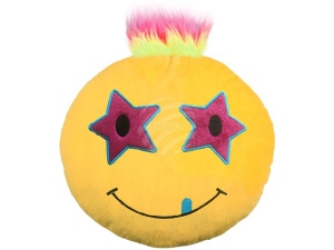 Punk Emoticon Kissen Sterne auf beiden Augen gelb