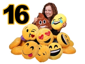 Kissen Emoticon Emoji-Con Sortierung 16 Stck