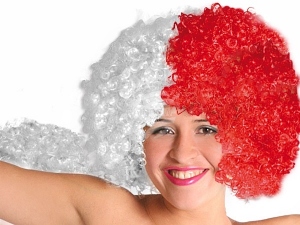 Afro Wig red/white