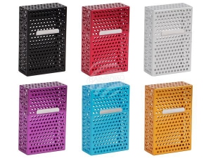 Sorting cigarettes box metal perforated multicolored