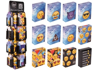 Display for cigarette sleeves made of cardboard Emoticon Emoji