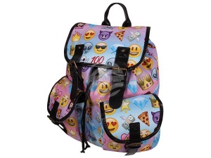 Rucksack mit Seitentaschen Emoticons pastellfarben