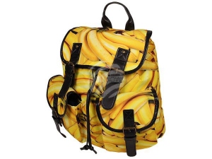 Rucksack mit Seitentaschen Bananen gelb