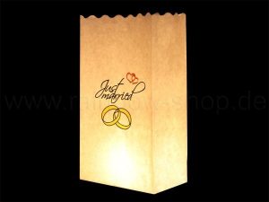 Lichtt�ten bedruckt Just Married