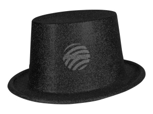 Zylinder Hut glitzernd schwarz
