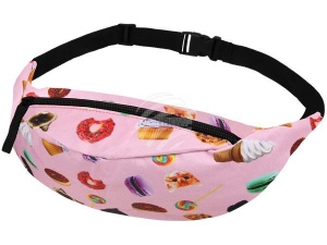 Fanny pack Hipbag Candies and cats pink