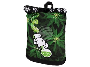 Backpack with roll closure Weed Bong green/black