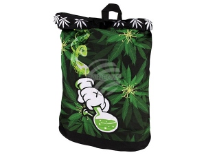 Rucksack mit Rollverschlu� Weed Bong gr�n/schwarz