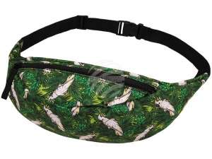 Fanny pack Hipbag Cockatoo and plants green