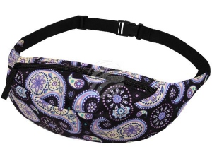 Bumbag Hipbag Paisley patrn negro