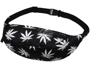 Grteltasche Hipbag Weed schwarz