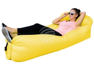 Air Lounge Cama de aire con bolsa amarillo