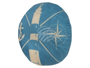 Motiv Kissen Maritim rund blau/weiss