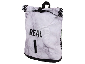 Rucksack mit Rollverschlu� Real 1 schwarz/weiss/grau