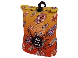 Backpack with roll closure Indian pattern Wild and Free