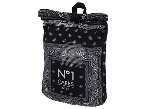 Backpack with roll closure Paisley No1 cares at all black/white