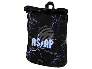 Backpack with roll closure Lightning black/white/blue