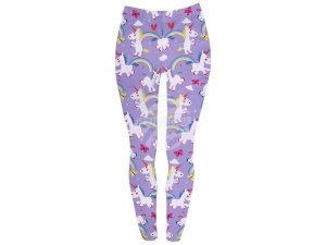 Damen Motiv Leggings Einhorn Farbe lila