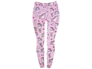 Damen Motiv Leggings Einhorn Farbe rosa