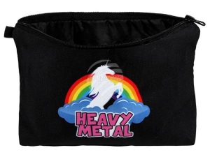 Bolsa de maquillaje con motivo Unicornio y Heavy Metal