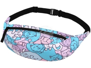 Bumbag Hipbag Gatos azul rosado blanco