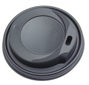 Tazas de caf To Go 0,2l tapa negra 100 piezas