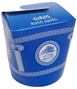 Gyros box fries box Greek food 450ml round blue 100 pieces